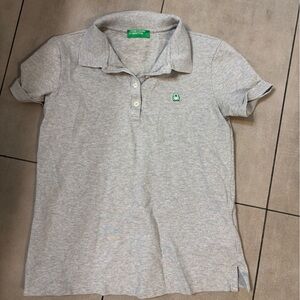 Benetton women’s small grey Polo Shirt worn once